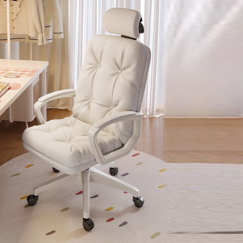 Modern Minimalist Adjustable Rotatable Metal Synthetic Fabric Foam Square Desk Chair Armrests Backrest For Home Office