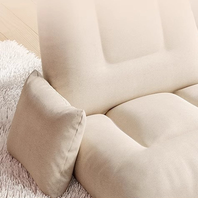 Modern Minimalist Adjustable Square Iron Sponge Synthetic Fabric Accent Chair Backrest Armless For Living Room