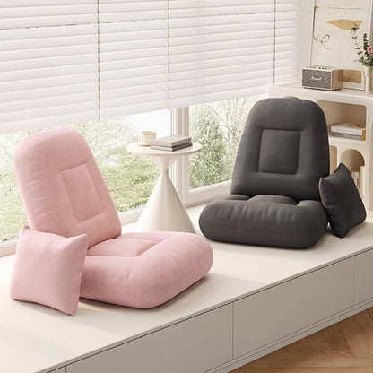 Modern Minimalist Adjustable Square Iron Sponge Synthetic Fabric Accent Chair Backrest Armless For Living Room
