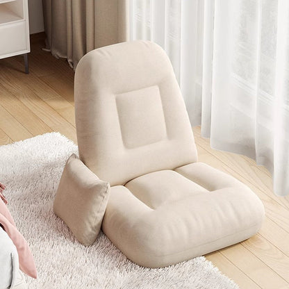 Modern Minimalist Adjustable Square Iron Sponge Synthetic Fabric Accent Chair Backrest Armless For Living Room