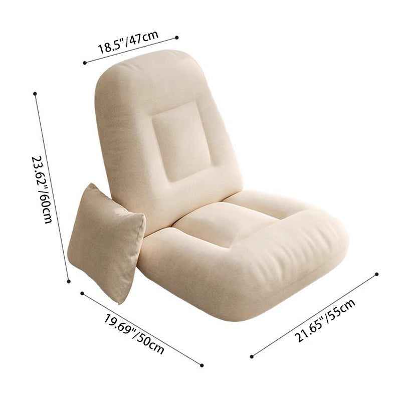 Modern Minimalist Adjustable Square Iron Sponge Synthetic Fabric Accent Chair Backrest Armless For Living Room