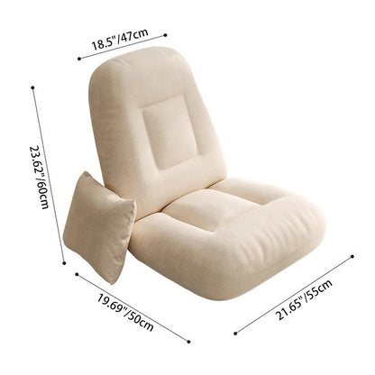Modern Minimalist Adjustable Square Iron Sponge Synthetic Fabric Accent Chair Backrest Armless For Living Room