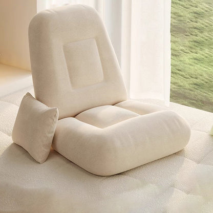 Modern Minimalist Adjustable Square Iron Sponge Synthetic Fabric Accent Chair Backrest Armless For Living Room
