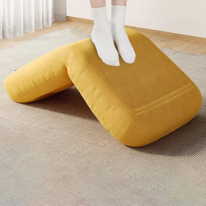 Modern Minimalist Adjustable Square Iron Sponge Synthetic Fabric Accent Chair Backrest Armless For Living Room