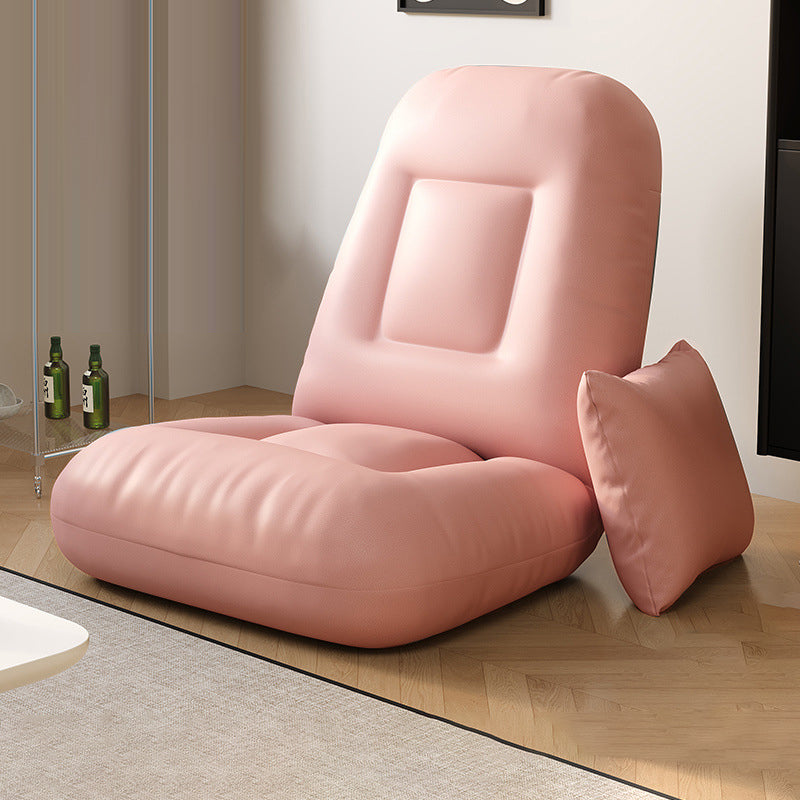 Modern Minimalist Adjustable Square Iron Sponge Synthetic Fabric Accent Chair Backrest Armless For Living Room