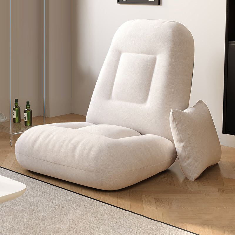 Modern Minimalist Adjustable Square Iron Sponge Synthetic Fabric Accent Chair Backrest Armless For Living Room