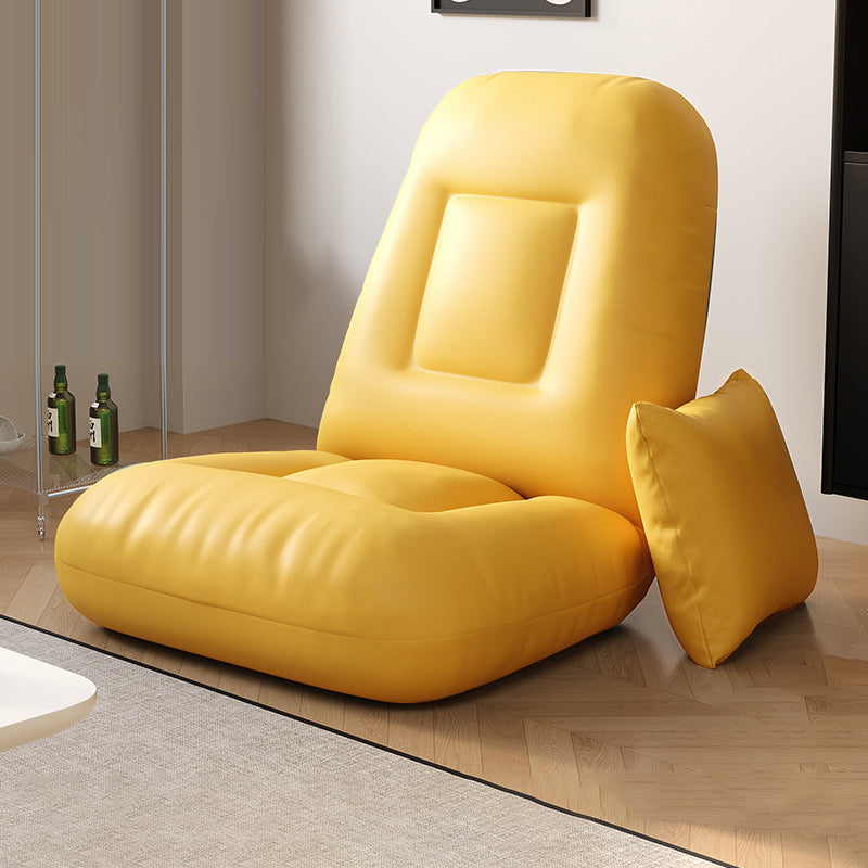 Modern Minimalist Adjustable Square Iron Sponge Synthetic Fabric Accent Chair Backrest Armless For Living Room