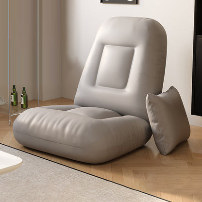 Modern Minimalist Adjustable Square Iron Sponge Synthetic Fabric Accent Chair Backrest Armless For Living Room