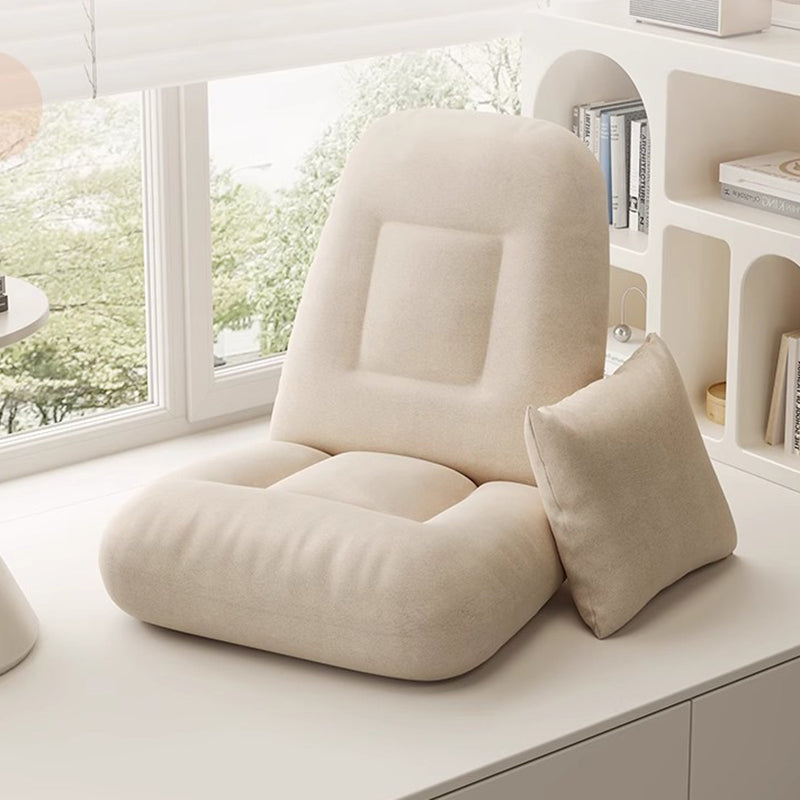 Modern Minimalist Adjustable Square Iron Sponge Synthetic Fabric Accent Chair Backrest Armless For Living Room