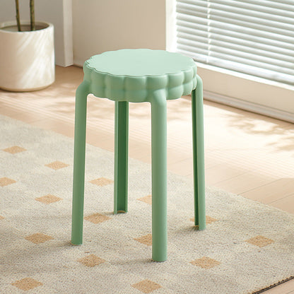 Contemporary Nordic Flower-Shaped PP Stool Backless Armless For Living Room