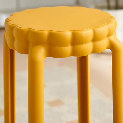 Contemporary Nordic Flower-Shaped PP Stool Backless Armless For Living Room