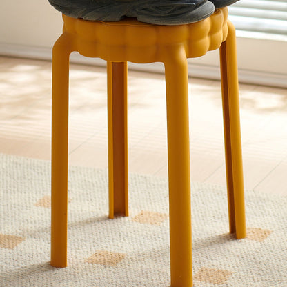 Contemporary Nordic Flower-Shaped PP Stool Backless Armless For Living Room