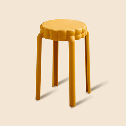 Contemporary Nordic Flower-Shaped PP Stool Backless Armless For Living Room