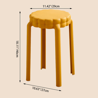 Contemporary Nordic Flower-Shaped PP Stool Backless Armless For Living Room