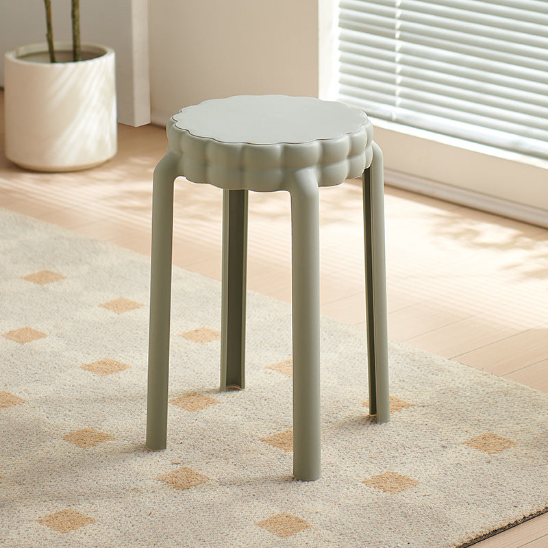 Contemporary Nordic Flower-Shaped PP Stool Backless Armless For Living Room