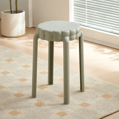Contemporary Nordic Flower-Shaped PP Stool Backless Armless For Living Room