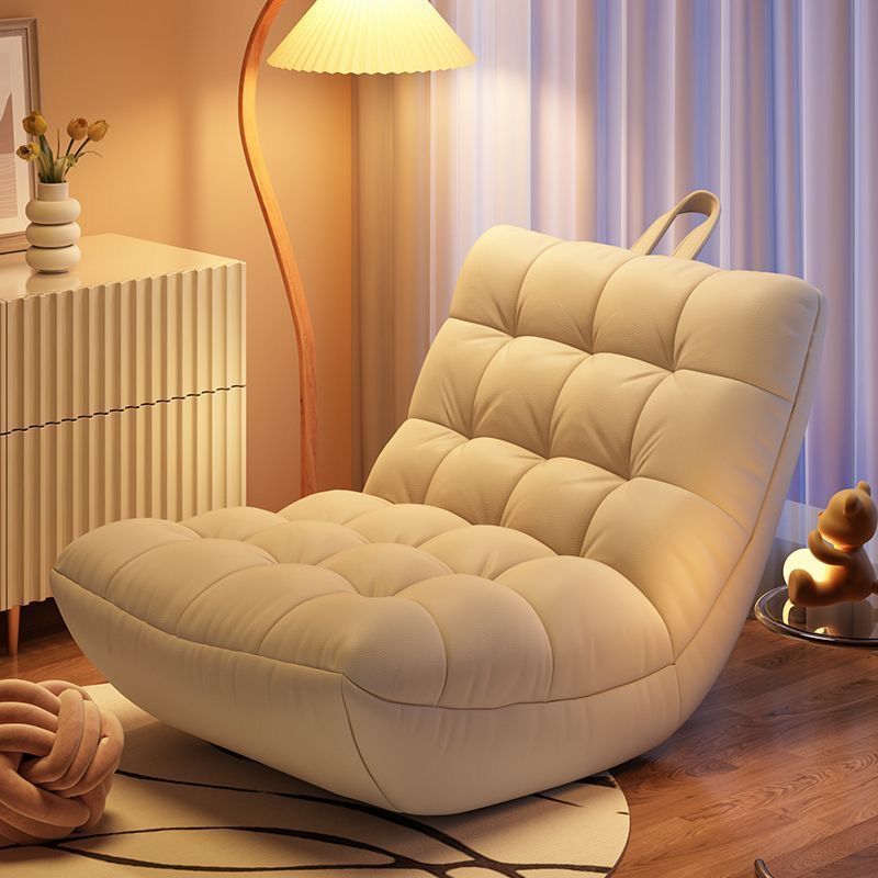 Modern Minimalist Square Synthetic Fabric EPS Metal Accent Chair Backrest Armless For Living Room