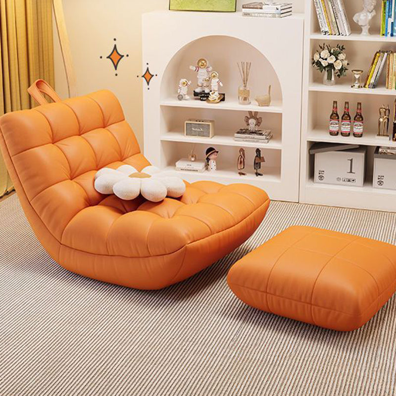 Modern Minimalist Square Synthetic Fabric EPS Metal Accent Chair Backrest Armless For Living Room