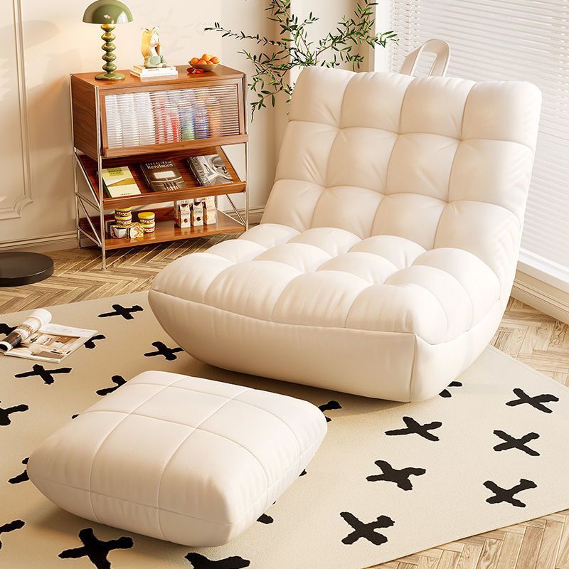 Modern Minimalist Square Synthetic Fabric EPS Metal Accent Chair Backrest Armless For Living Room