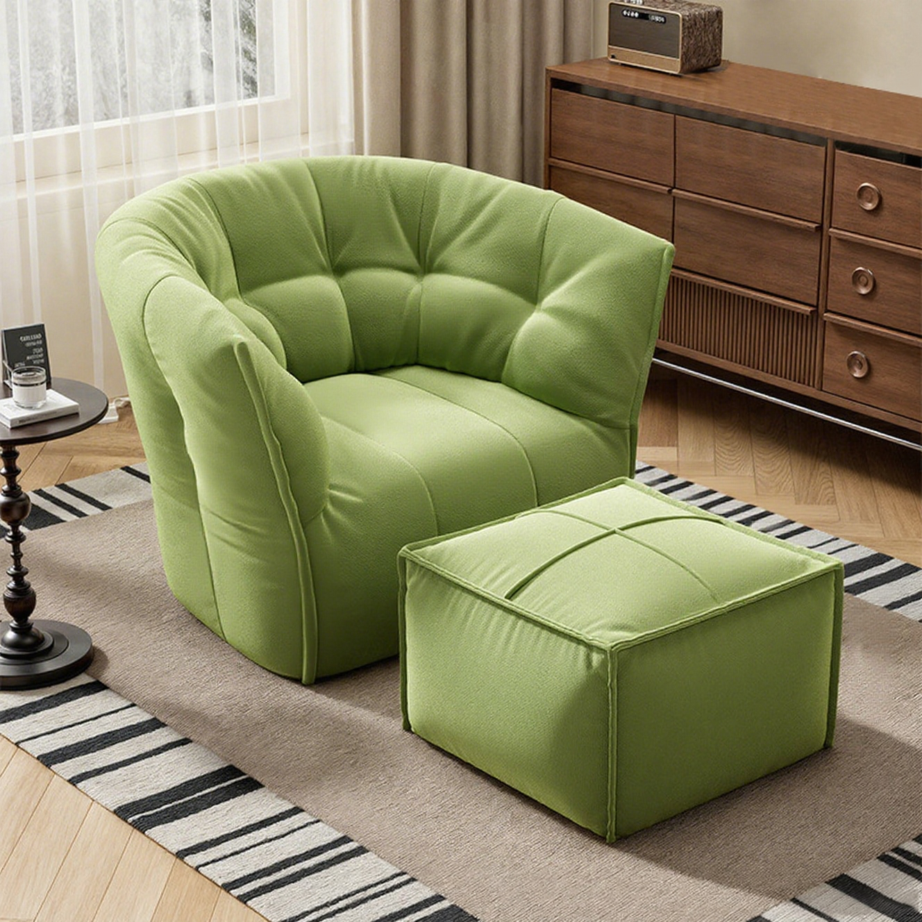 Contemporary Nordic Square U-Shaped Metal Velvet Sponge Accent Chair Backrest Armrests For Living Room