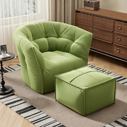 Contemporary Nordic Square U-Shaped Metal Velvet Sponge Accent Chair Backrest Armrests For Living Room