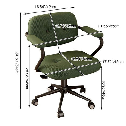 Modern Minimalist Liftable Movable Adjustable Square Corduroy Stainless Steel Foam Desk Chair Backrest Armrests For Bedroom
