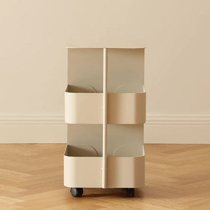 Modern Minimalist Movable Square Carbon Steel End Table 3-Tier For Living Room