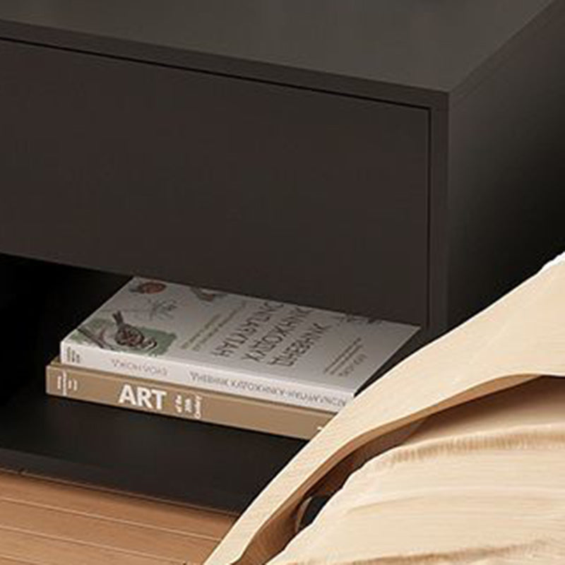 Modern Minimalist Cubic Square Medium Density Fiberboard Acrylic Nightstand 1 - Drawer For Bedroom