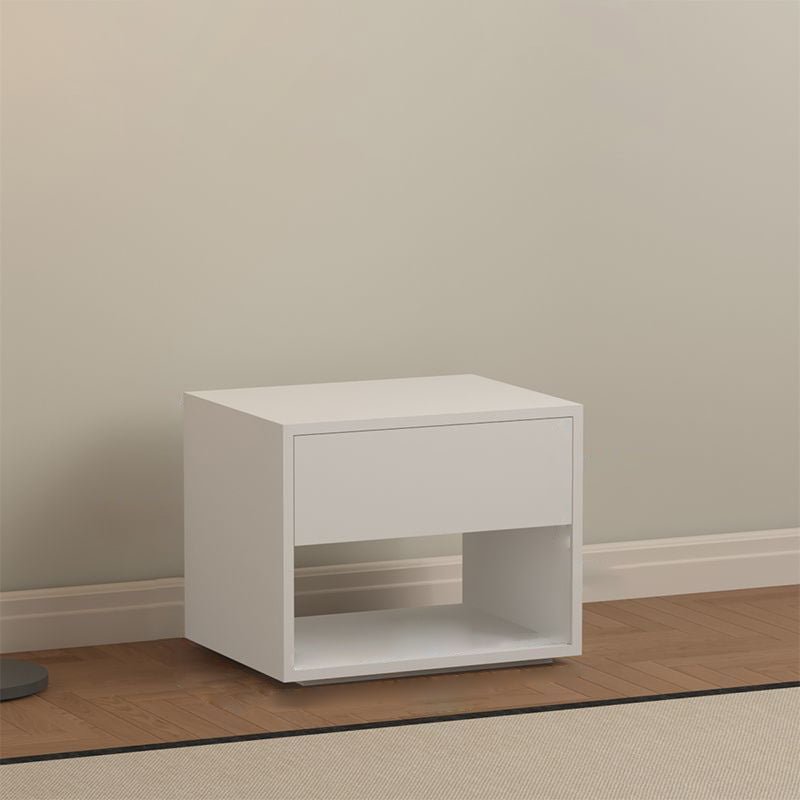 Modern Minimalist Cubic Square Medium Density Fiberboard Acrylic Nightstand 1 - Drawer For Bedroom