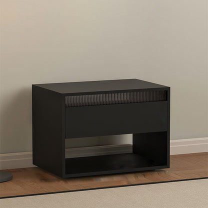 Modern Minimalist Cubic Square Medium Density Fiberboard Acrylic Nightstand 1 - Drawer For Bedroom