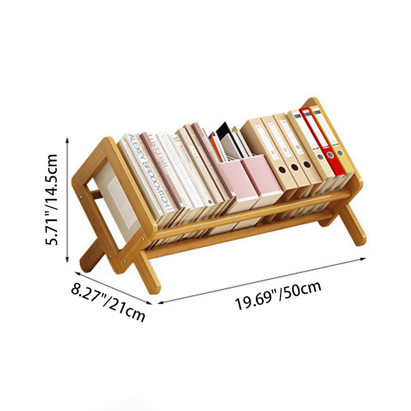Modern Minimalist Rhombus Bamboo Bookshelf For Living Room