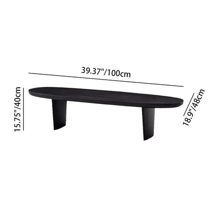 Contemporary Scandinavian Oval Pine Coffee Table 2-Leg For Living Room
