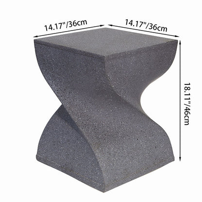 Contemporary Creative Square Spiral Magnesium Oxide Side Table 1-Tier For Living Room