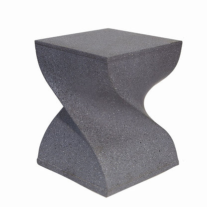 Contemporary Creative Square Spiral Magnesium Oxide Side Table 1-Tier For Living Room