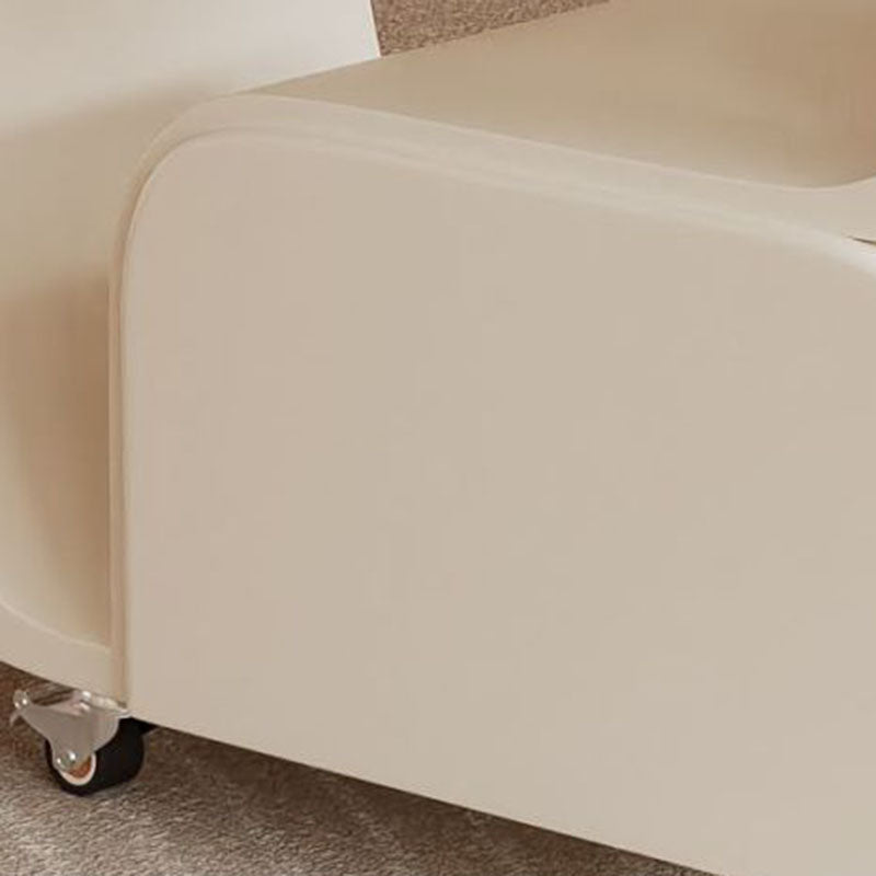 Contemporary Nordic Movable Oval Stone Slab Carbon Steel Hardware Coffee Table 1-Drawer For Living Room