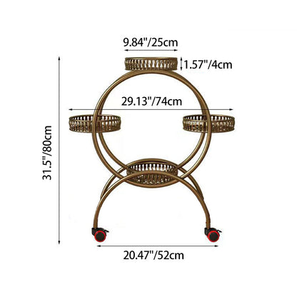 Modern Minimalist Movable Round Ferris Wheel-Shaped Iron Display Rack 4/6/8-Tray For Balcony