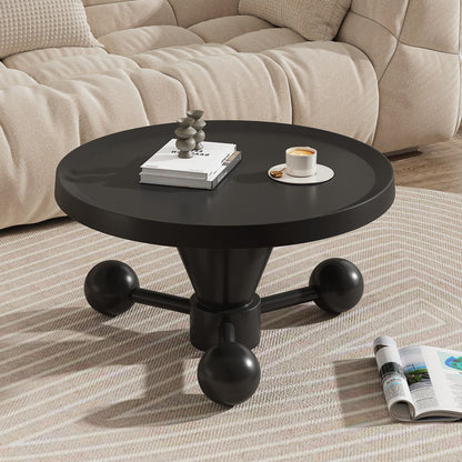 Contemporary Nordic Round Metal Coffee Table 1-Tier For Living Room