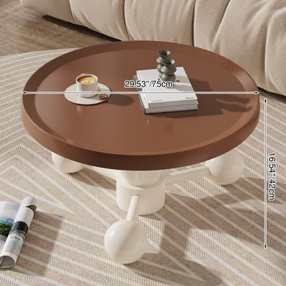 Contemporary Nordic Round Metal Coffee Table 1-Tier For Living Room