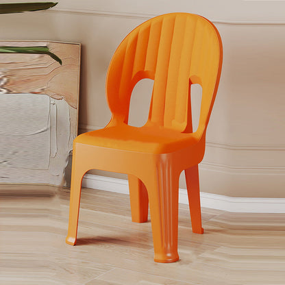 Contemporary Creative Shell-Shaped PP Plastic Stackable Kids Dining Chair Backrest Armless For Dining Room & Kitchen