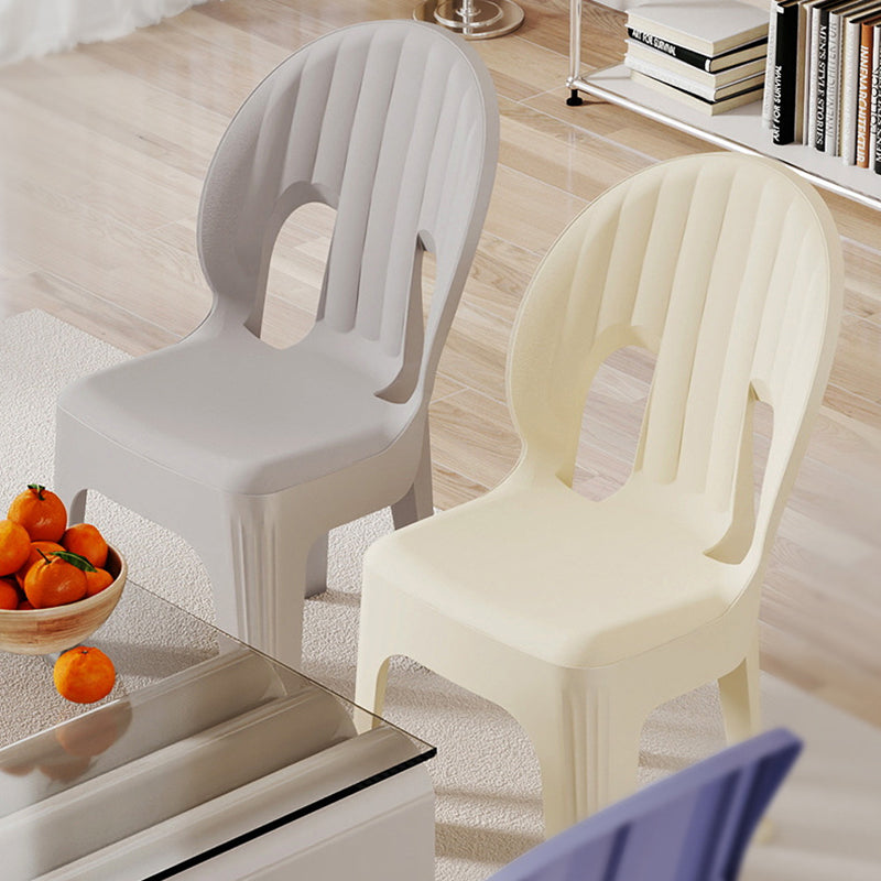 Contemporary Creative Shell-Shaped PP Plastic Stackable Kids Dining Chair Backrest Armless For Dining Room & Kitchen