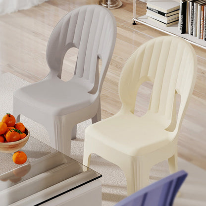 Contemporary Creative Shell-Shaped PP Plastic Stackable Kids Dining Chair Backrest Armless For Dining Room & Kitchen