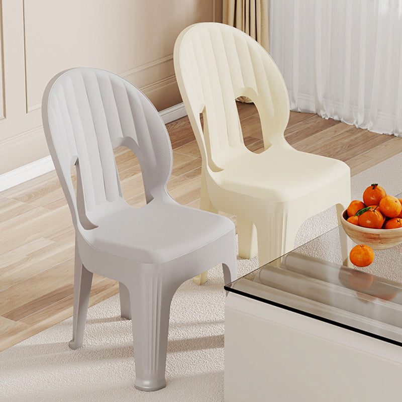 Contemporary Creative Shell-Shaped PP Plastic Stackable Kids Dining Chair Backrest Armless For Dining Room & Kitchen