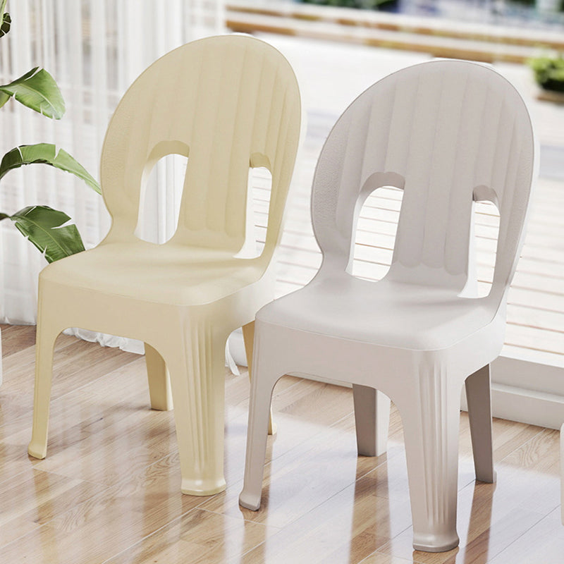Contemporary Creative Shell-Shaped PP Plastic Stackable Kids Dining Chair Backrest Armless For Dining Room & Kitchen