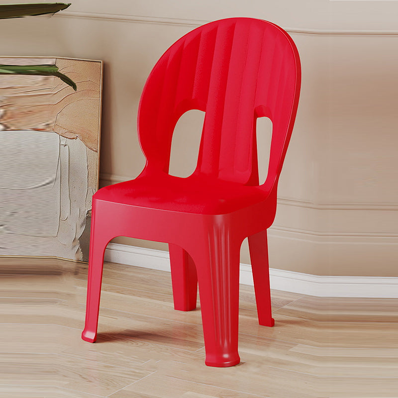Contemporary Creative Shell-Shaped PP Plastic Stackable Kids Dining Chair Backrest Armless For Dining Room & Kitchen