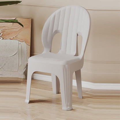 Contemporary Creative Shell-Shaped PP Plastic Stackable Kids Dining Chair Backrest Armless For Dining Room & Kitchen