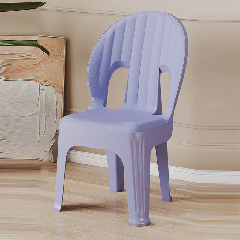Contemporary Creative Shell-Shaped PP Plastic Stackable Kids Dining Chair Backrest Armless For Dining Room & Kitchen