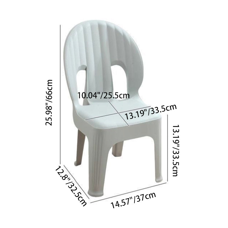 Contemporary Creative Shell-Shaped PP Plastic Stackable Kids Dining Chair Backrest Armless For Dining Room & Kitchen