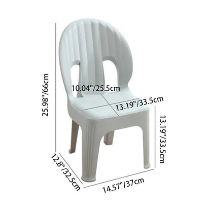 Contemporary Creative Shell-Shaped PP Plastic Stackable Kids Dining Chair Backrest Armless For Dining Room & Kitchen