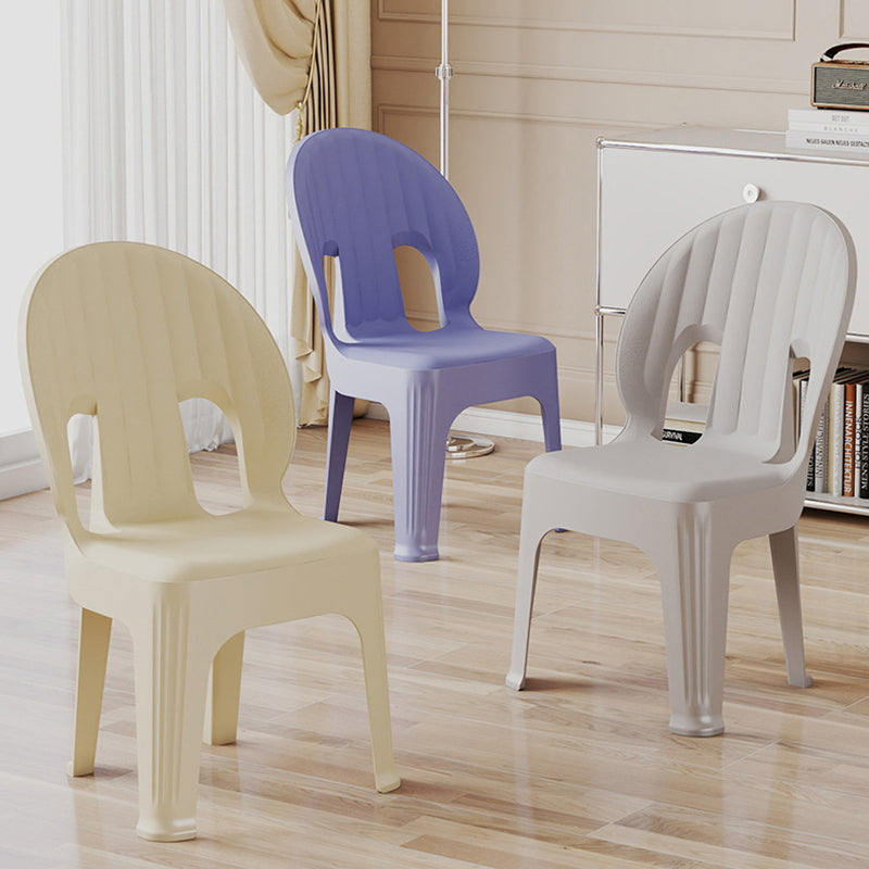 Contemporary Creative Shell-Shaped PP Plastic Stackable Kids Dining Chair Backrest Armless For Dining Room & Kitchen