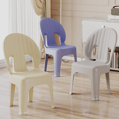 Contemporary Creative Shell-Shaped PP Plastic Stackable Kids Dining Chair Backrest Armless For Dining Room & Kitchen